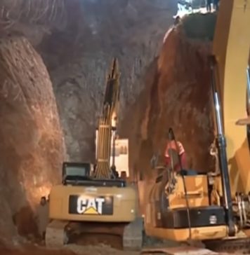 Sauvetage de Rayan. le forage vertical en phase finale avant de creuser une brèche horizontale