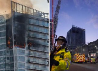 Londres. une tour du centre ville prend feu (Vidéo)